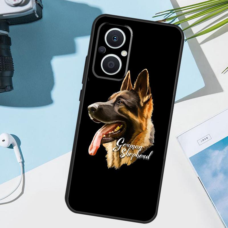German Shepherd Dog Cartoon Cover For OPPO Reno 12 F 13F 14F 11F 10 11 13 14 Pro 7 8 Lite OPPO Find X9 X5 X6 X8 Pro Case