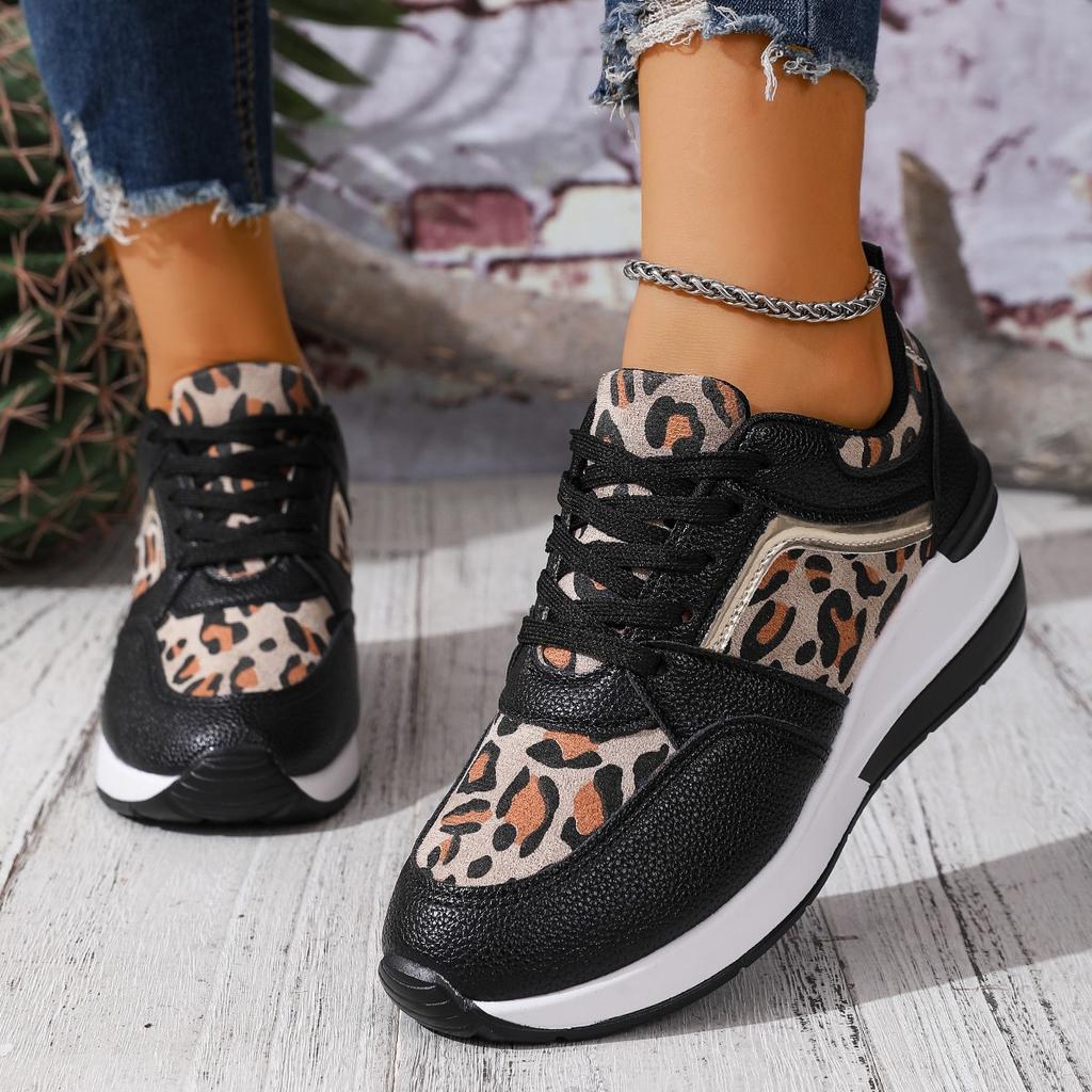 Damen Freizeitsportschuhe Leopardenmuster 2026 Herbst Bequem Rutschfest Outdoor-Schuhe Abriebfest Weichsohlige Freizeitschuhe
