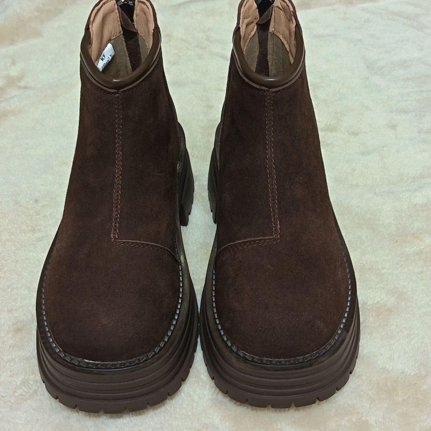 

Genuine Leather Ankle Boots for Women - Top Layer Cowhide, Trendy Martin Style, Soft Sole, Comfortable Fit, New Autumn/Winter 2025 Collection. 39