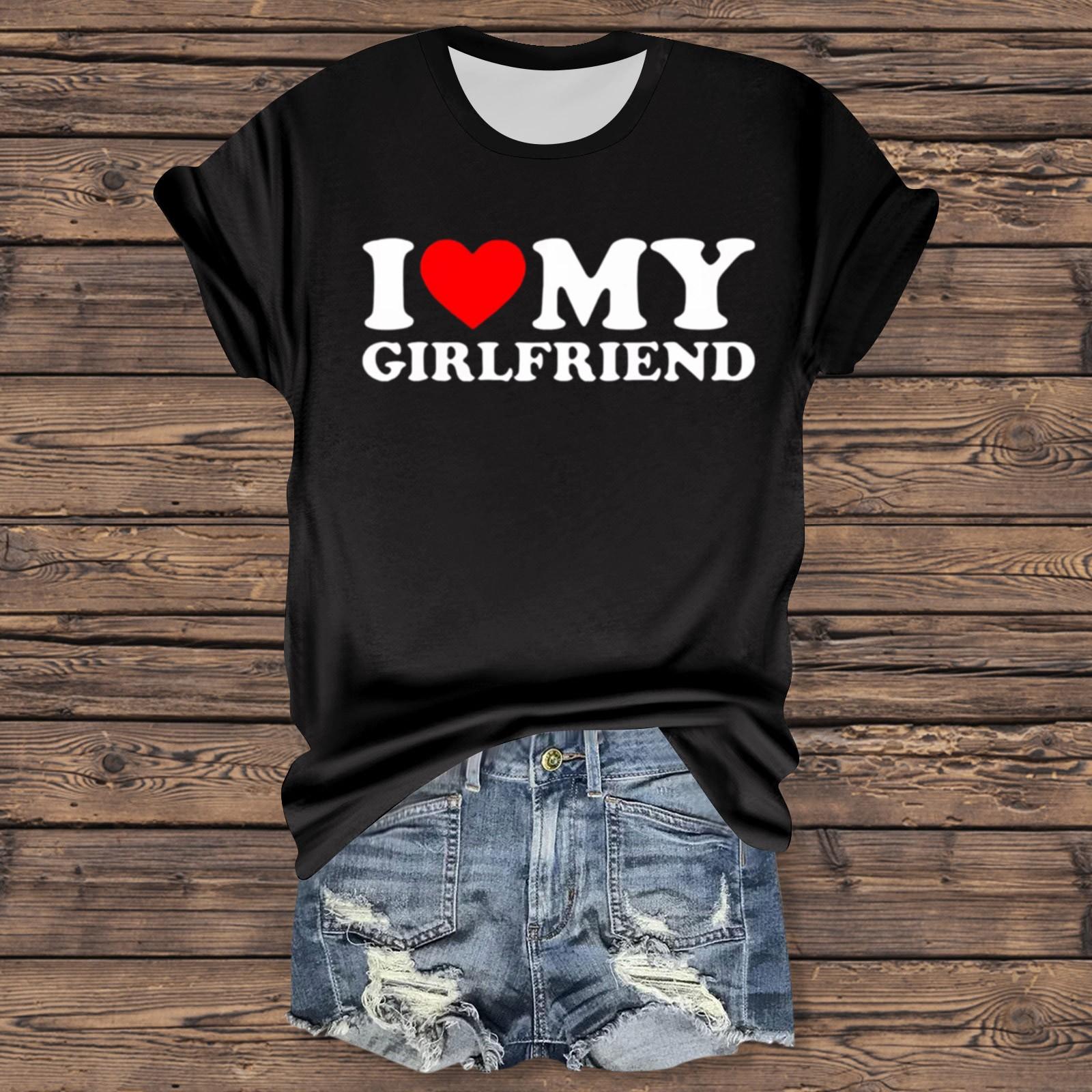 

Женская повседневная футболка с принтом, пуловер с круглым вырезом, топ с короткими рукавами L чёрный