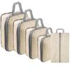 5/8pc Set Compression Packing Cube Extensible Waterproof Organizer Bags for Travel Suitcase Clothing Luggage Sorting W/ Shoe Bag