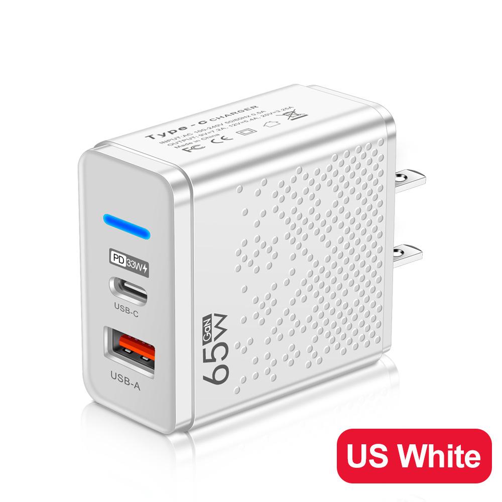 65W nabíječka GaN EU KR AU Plug adaptér Laptop Rychlé nabíjení pro iPhone USB Typ C Rychlá nabíječka Mobilní telefon USB nabíječka