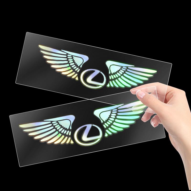 Car Logo Angel Wings Decoration 3D Reflective Waterproof Sticker For Lexus F-SPORT ES RX NX LS UX LM LX GX LC RZ IS CT GS RC HS