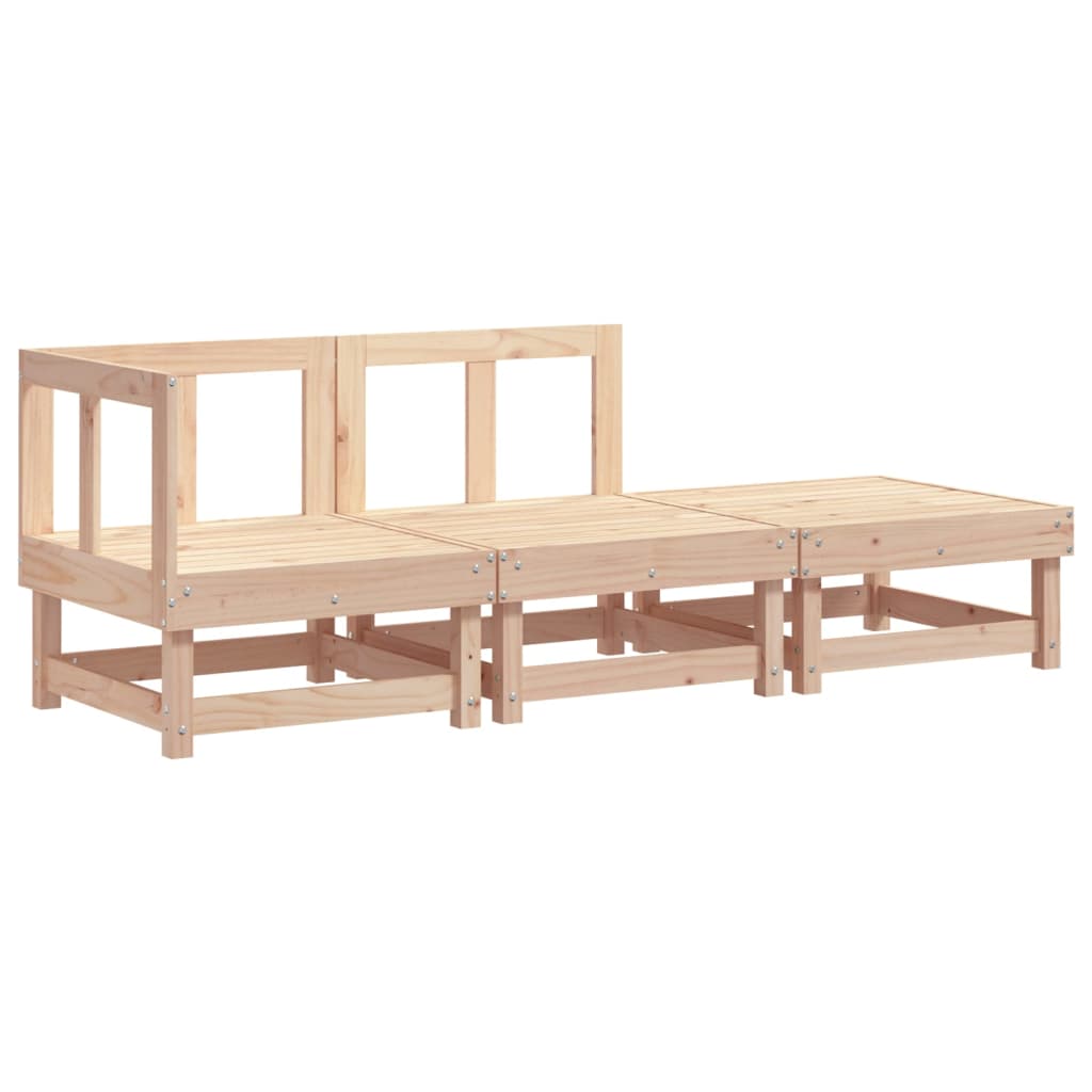 3 Piece Garden Lounge Set Solid Pine Wood