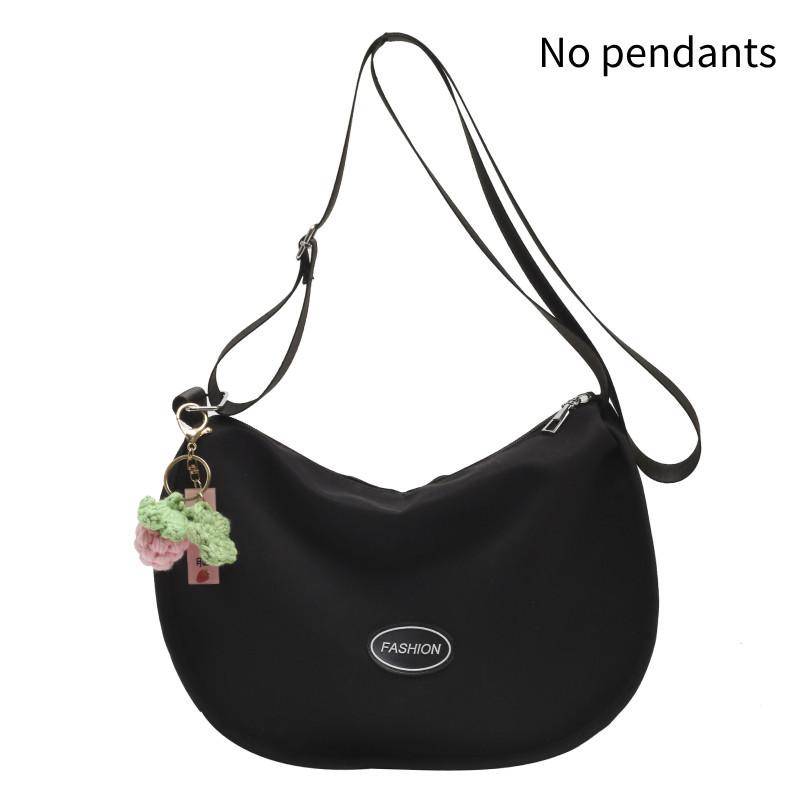 2023 Popular Street Style Canvas Bag Large Capacity Women s Bag Fashionable Dumpling Bag чёрный