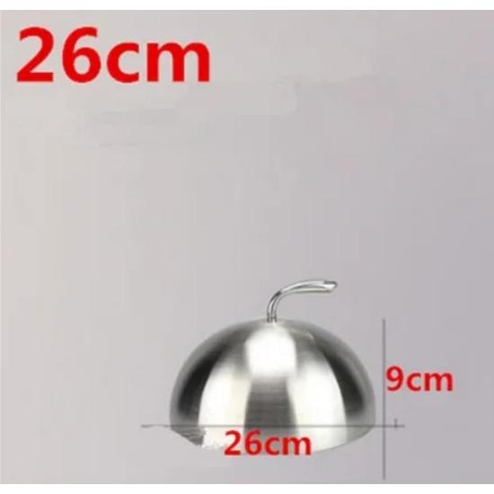 Stainless Steel Plate Cover Round Gold Steak Lid Western Style Food No Magnet Pan Lid Heightening Korean Barbecue BBQ Pot Cover