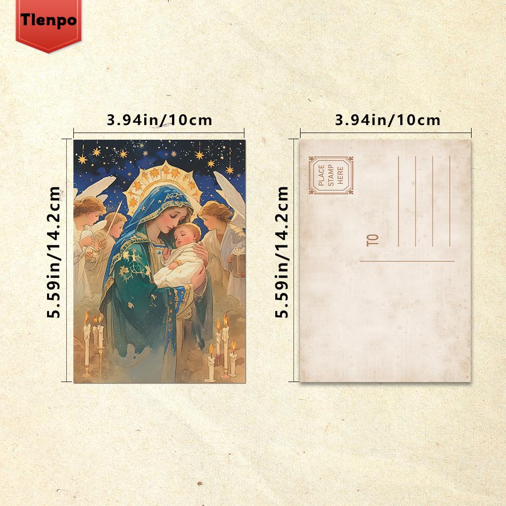 32pcs, Christmas postcards, the birth of Jesus, birthday/anniversary gifts, collectibles, suitable for gifting, mailable.
