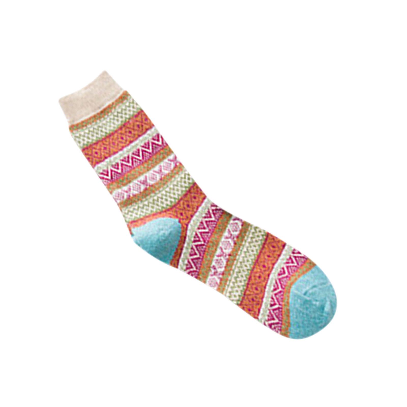 

(SU)Набор из 1 женских теплых зимних носков из плотной шерсти в винтажном стиле A