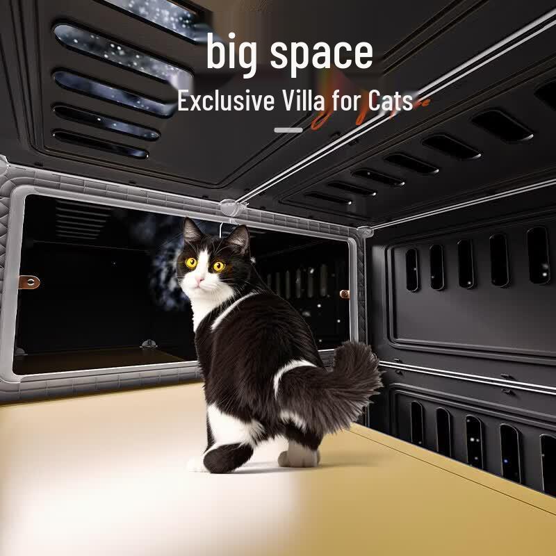 COSY Panoramic Transparent Cat Villa with Integrated Litter Box