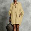 Damen Knopfleiste Ärmel Hemdkleid Lockerer Schnitt Freizeitkleider für Damen Boho Kleider für Damen Maxikleider für Damen Sommerkleider für Damen