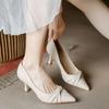 Pointed Single Shoes New Niche Temperament Professional Single Shoes Simple Shallow Commuting High Heels Women