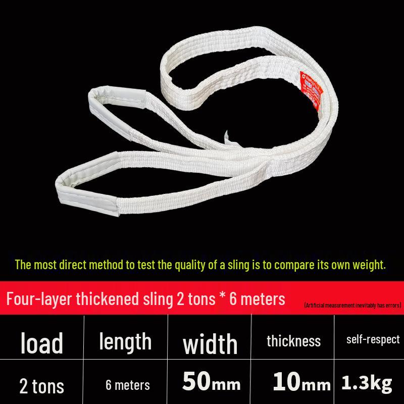 Thickened Acid-Washed Polypropylene Lifting Sling, Canvas Tie-Down Strap for Crane, Hoist, or Forklift