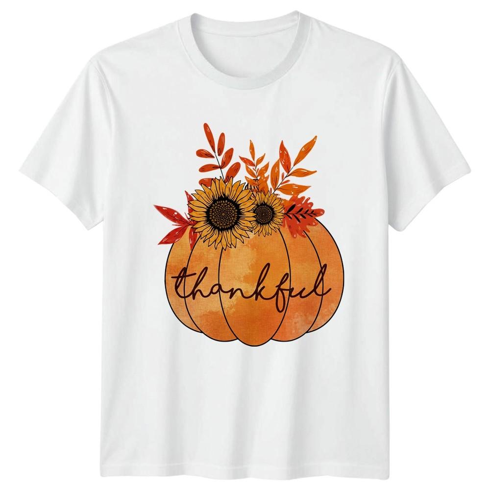 Thankful Unisexs TShirt Thanksgiving Autumn Thanksgiving Gift For Her S