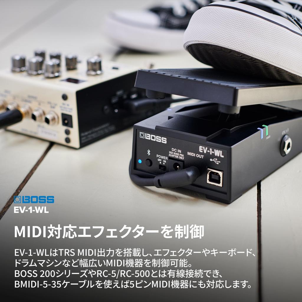 BOSS Wireless Expression Pedal with Bluetooth and MIDI Control for and EV-1-WL WAZA-AIR KATANA-AIR