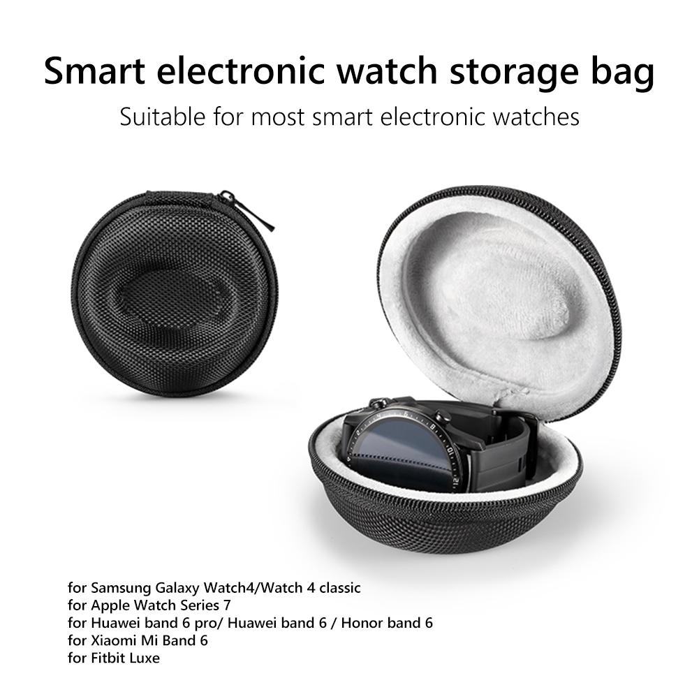 Smart Bracelet Protective Case Portable Smart Watch Storage Bag EVA Plush Zipper Shockproof Anti-fall for Samsung Galaxy Watch4