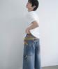Mimdeowodeulobeu Argyle Bermuda Denim Pants