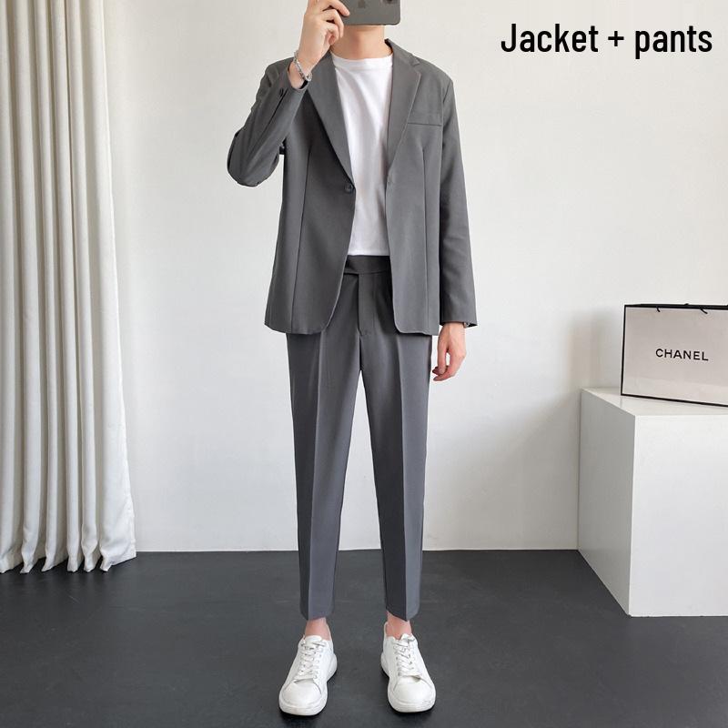 Stilvolle Herren-Freizeitanzüge: Koreanische Business-Anzüge und Hosen-Set für Frühling, Sommer und Herbst