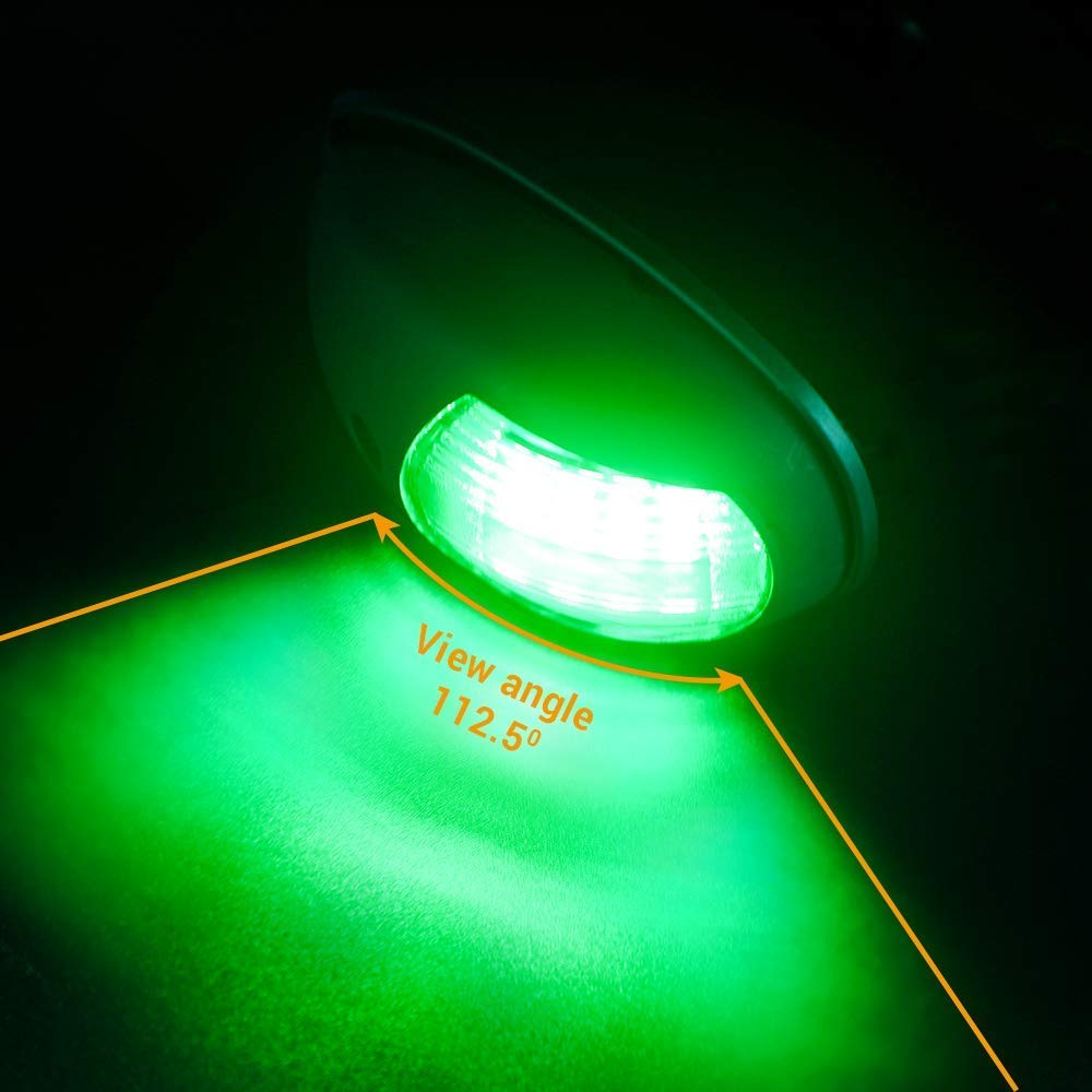 Yacht Navigation Light Waterproof LED Marine Sounding Light Navigation Light Red and Green Marine Light 12V 24V 2 PCS