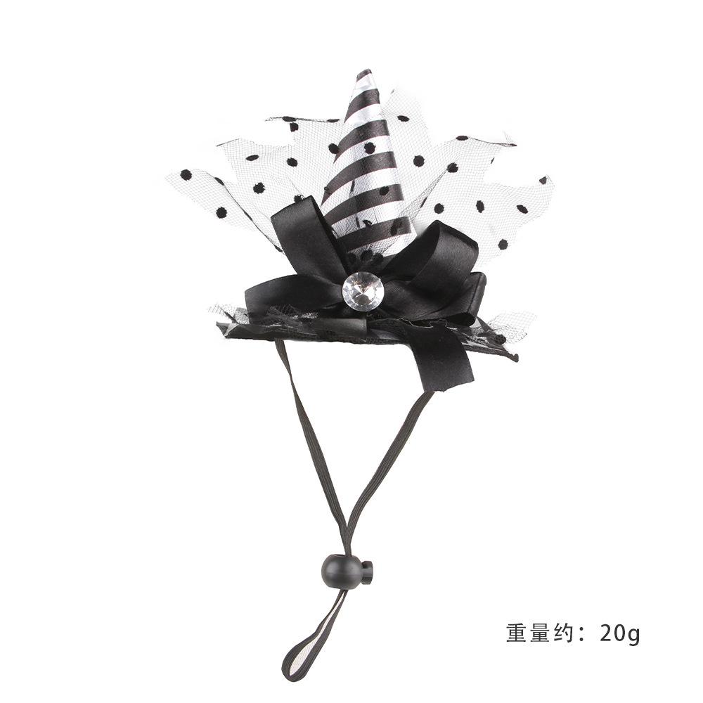 Halloween Pet Witch Hat Decoration Cat Halloween Ball Dress Up Witch Hat Pet Photo Lace Pointed Hat