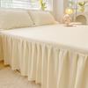 Bedroom Household Single-piece Sanding Bed Skirt Solid Color Skin-friendly Bedspread Bed Cover Bedroom Student Dormitory Sheets