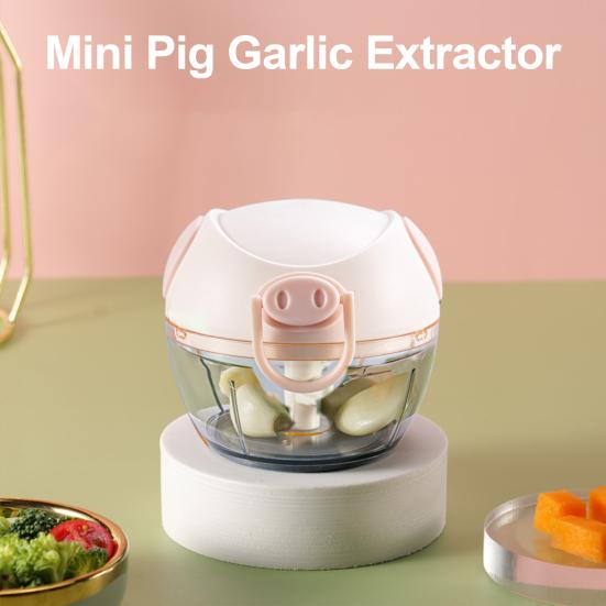 Mini Manual Garlic Chopper Portable Hand-Pull Food Processor for Garlic Ginger Chili Efficient Food Preparation Kitchen Gadget