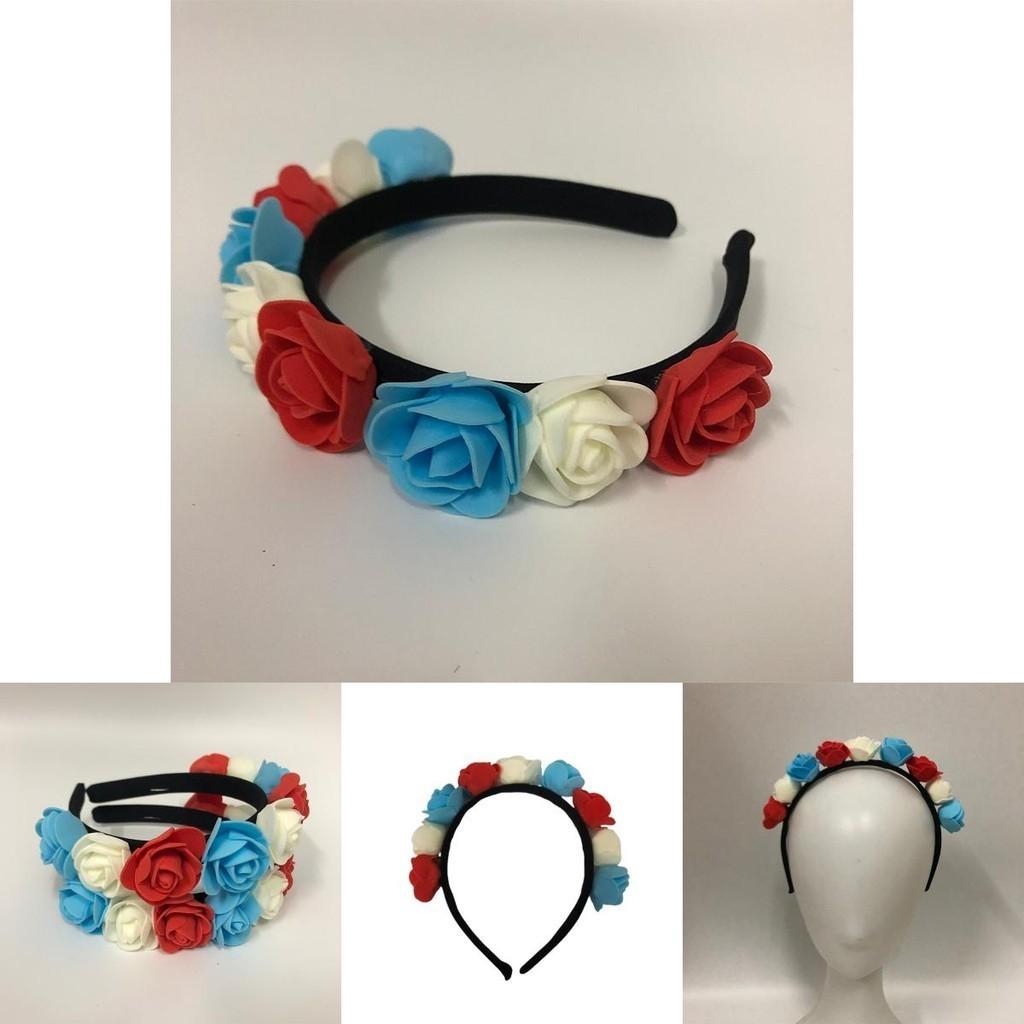 Elegant Flower Hair Accessories Headband For The Queen's 70th Platinum Jubilee Union Jack Inspired Design