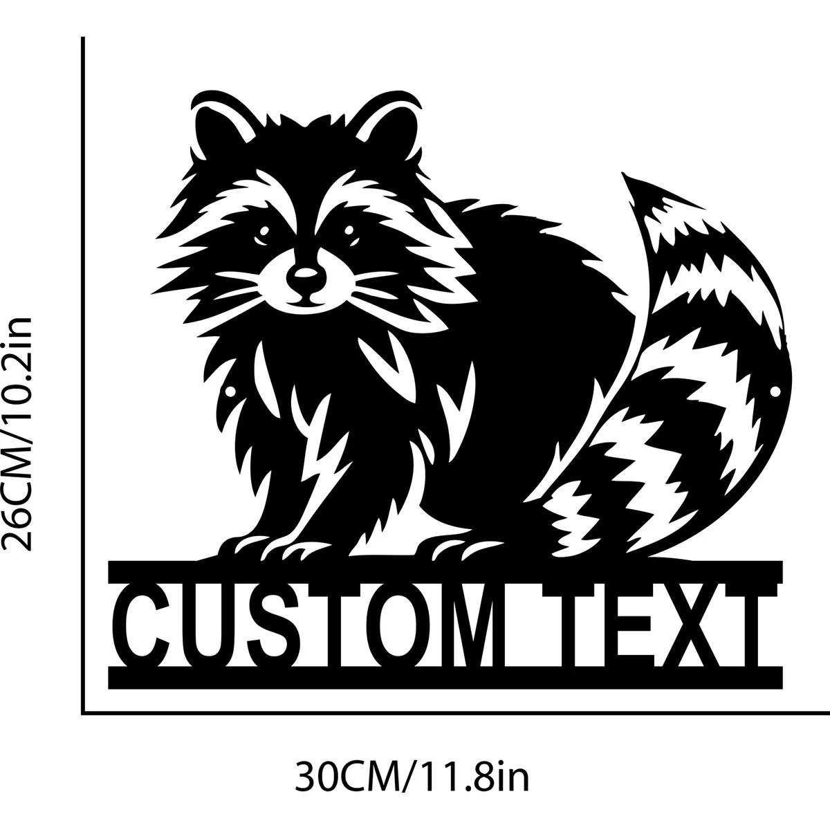 

Raccoon Metal Wall Art, Woodland Animal Decor, Personalized Name Sign, Home Nursery Man Cave Hanging