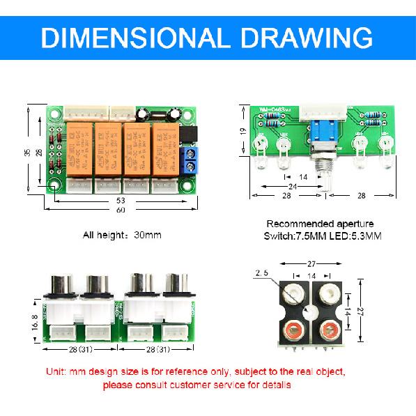 CIRMECH Relay 4-way Audio Input Signal Selector Switching RCA Audio Input Selection Board of Rotary Switching for AmplifiersGood product