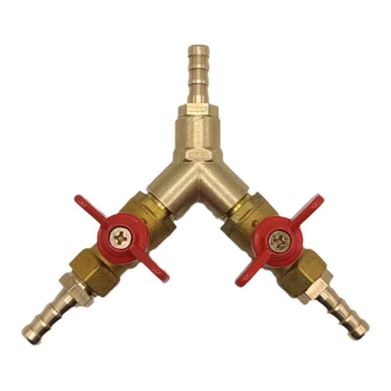 Brass Push-to-Connect Ball Valve Reducing Tee for Water Pipes (Sizes: 6/8/10/12/14/16mm)