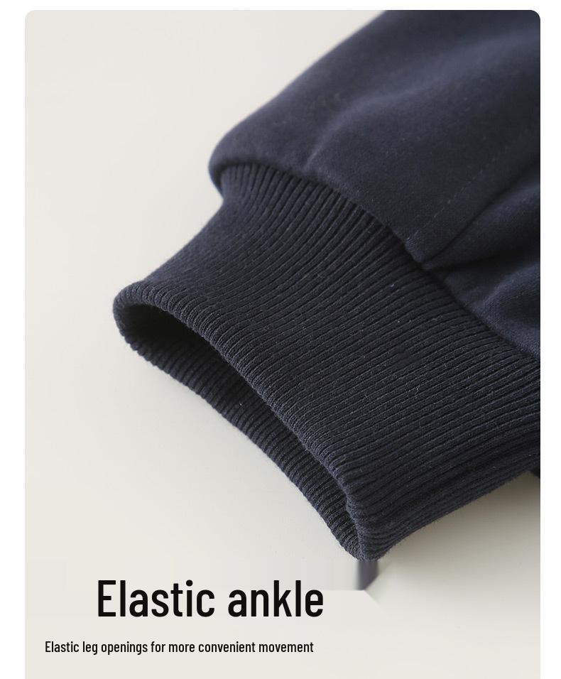 2024 Boys' Fleece-Lined Thick Cotton Winter Pants for Middle and Big Kids - Sports Style