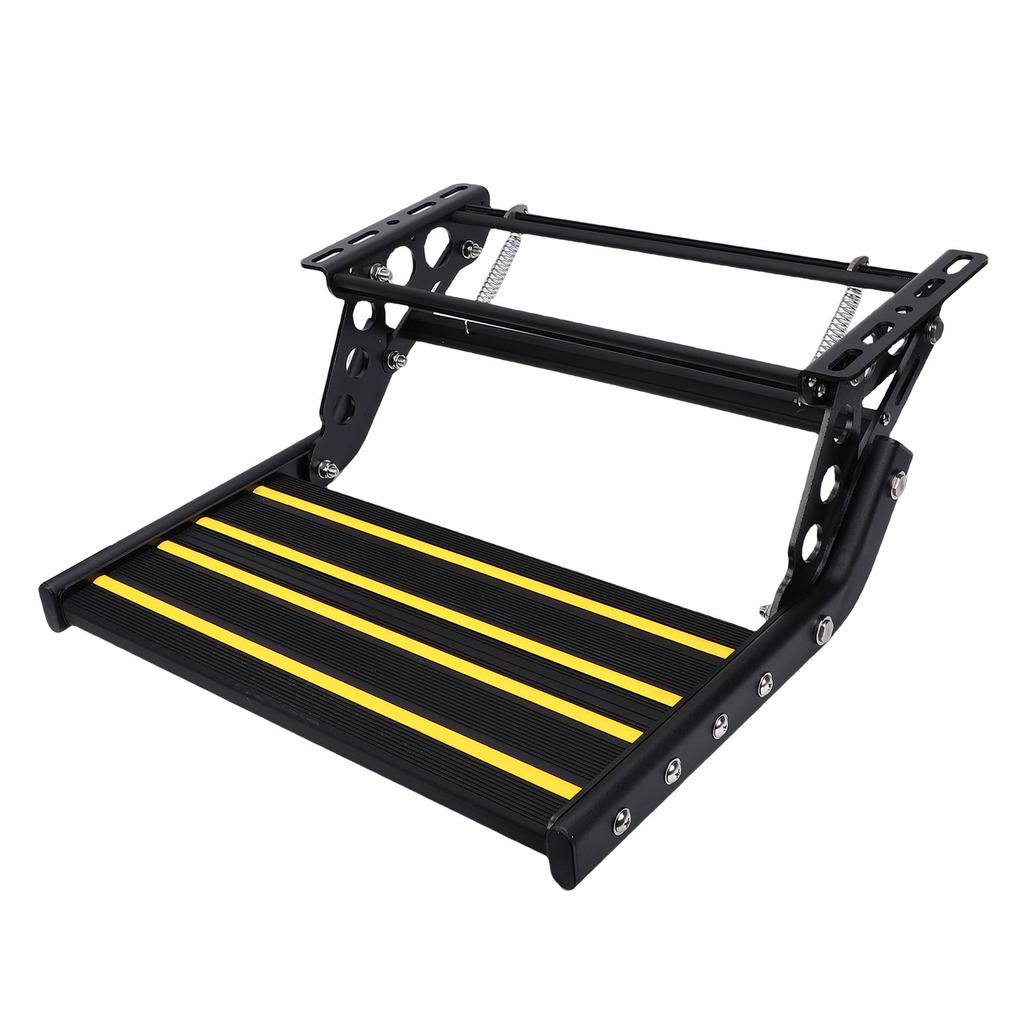 Manual Folding RV Step Single Ladder Anti Slip 440lbs Load Capacity Aluminum Alloy RV Entry Stair for Van Motorhome