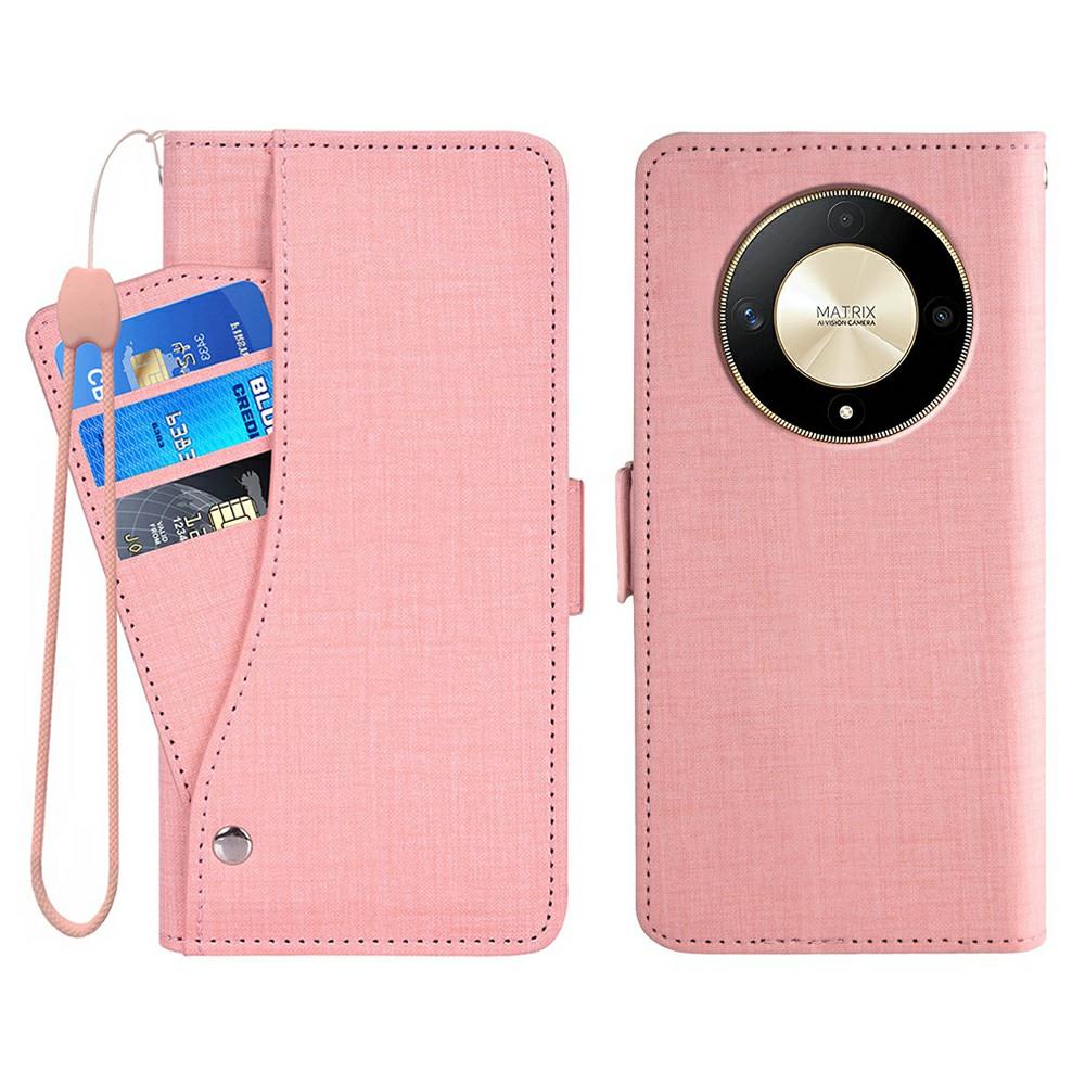 

For Honor Magic6 Lite 5G/X9b 5G Case Jean Cloth Texture PU Leather Wallet Phone Cover with Rotating Card Slots