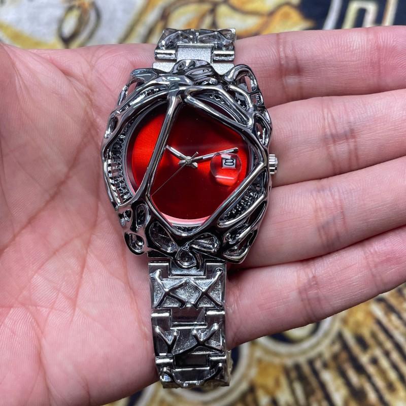Y2K Alien Web Alabaster Style Unisex Hip Hop Watch 48mm Mineral Glass 30M Waterproof Quartz Chronograph