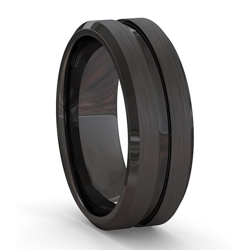 30 Styles Men Blue Grooved Black Stainless Steel Ring Koa Wood And Abalone Shell Inlay Arrow Red Meteorite Ring Men Wedding Band