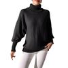 Women's Bottoming Shirt Autumn And Winter Women's Solid Color Simple Bat Sleeve Top Turtleneck Lapel Sweater