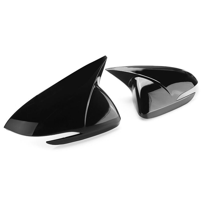 LH+RH Gloss Black Rearview Mirror Cover Cup Trim for HYUNDAI Elantra 2016-2019