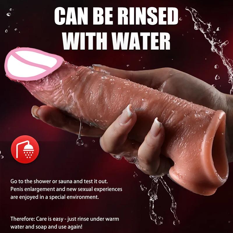Trénink penisu Sexy dospělý muž Silikonový návlek na penis Kroužek na penis Prodlužovač Pánská sexuální hračka Dildo Návlek na penis pro erekci