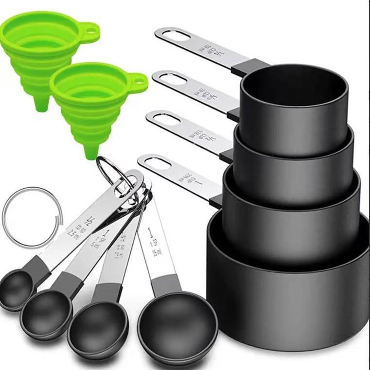 8-Piece Kitchen Measuring Spoon & Cup Set with Stainless Steel Handles