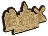 Printtoo Souvenir Wooden Engraved Amsterdam City of Netherlands Custom Fridge Magnet