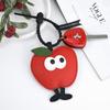 Christmas tree apple keychain creative Christmas New Year cute cartoon PU leather pendant trinkets