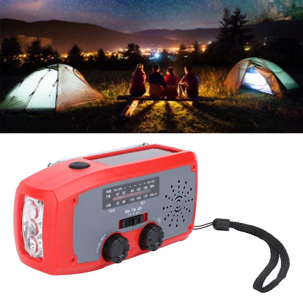 Emergency Hand Crank Radio with LED Flashlight AM FM NOAA Portable Weather Radio with 2000mAh Battery USB  d Solar Power for Camping