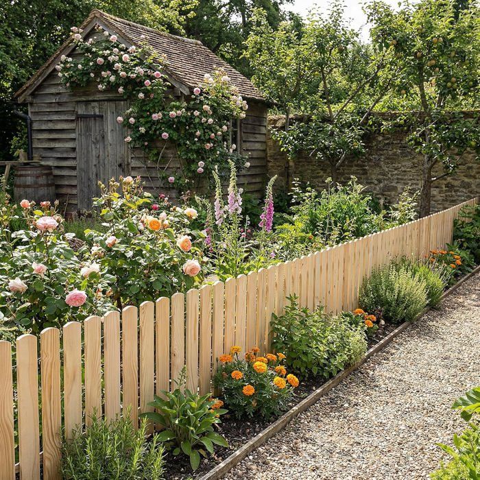 Bordure de jardin - CREATIVE HOME - Rollborder 200 x 10 cm - Pin naturel - Flexible - Anti-UV