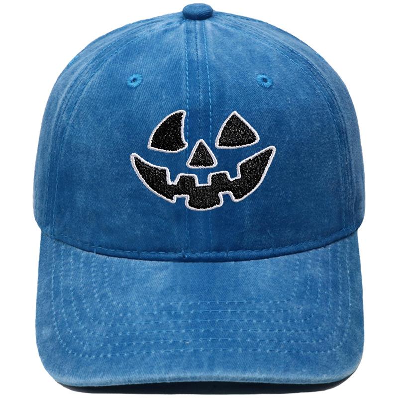 Halloween pumpkin grimace embroidered baseball cap European and American washed retro jack lamp holiday casual dad hat
