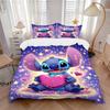 Stitch'S Heartfelt Adventure Print 3Pcs Bedding Setduvet Cover With 2 Bedropillowcase Home Birthday Gift