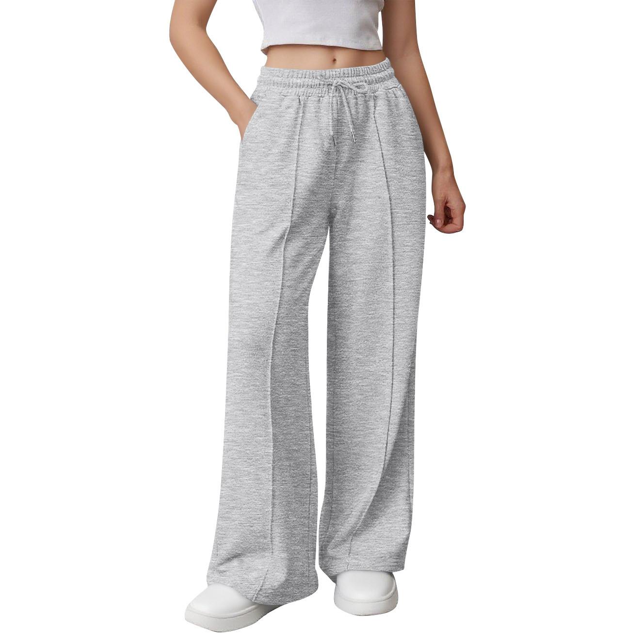 

Женские спортивные брюки широкие штанины с высокой талией свободные на кулиске спортивные джоггеры XL