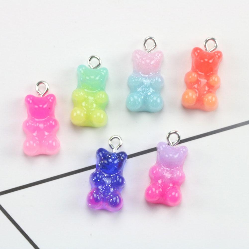 For Earrings Necklace Making Cartoon DIY Decoration Charms Gummy Bear Pendant Jewelry Findings