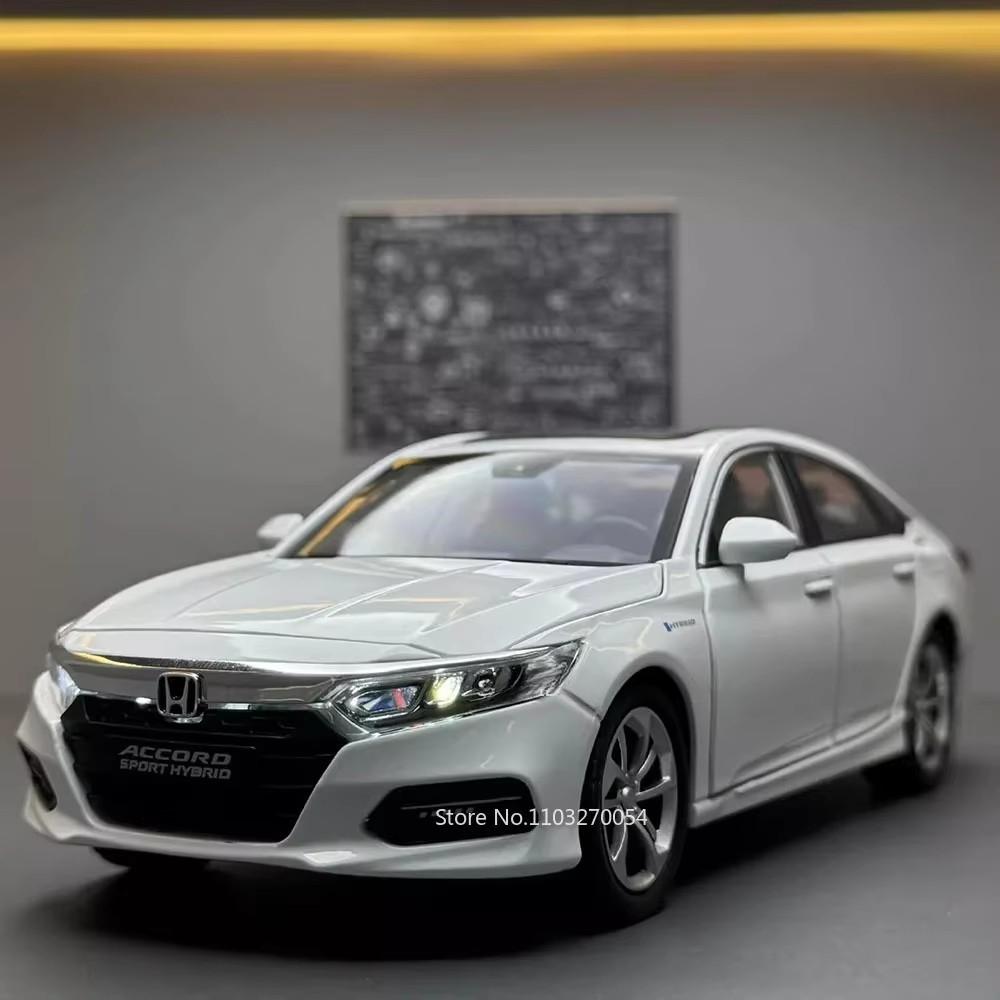 1:24 Honda Accord Models Toys Alloy Diecast Cars Front Wheel Steering Doors Opened Sound Light Pull Back Vehices Friend's Gifts