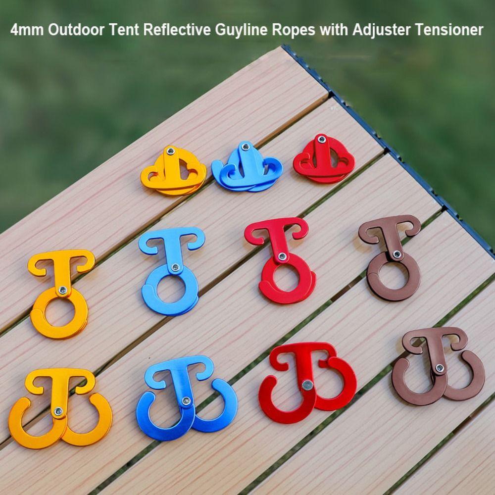 

3M Length Reflective Camping Guy Lines with Adjuster Tensioner Adjustment Buckles Tarp Canopy Blue Buckle with Rope