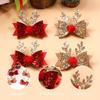 Set of 4 Christmas Hair Accessories: Deer Antler Christmas Hairpins, Ribbon Hair Clips, Cute Reindeer Christmas Hair Ornaments with Pom Poms, Cosplay
