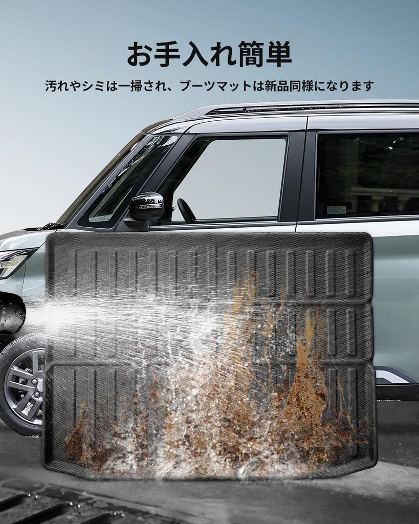 LANGBEAN Luggage Mat for Mitsubishi Delica Mini 3D Waterproof TPE Easy and Delica Mini Interior Customization Parts B34A/B35A/B37A/B38A, Non-Slip Mat,